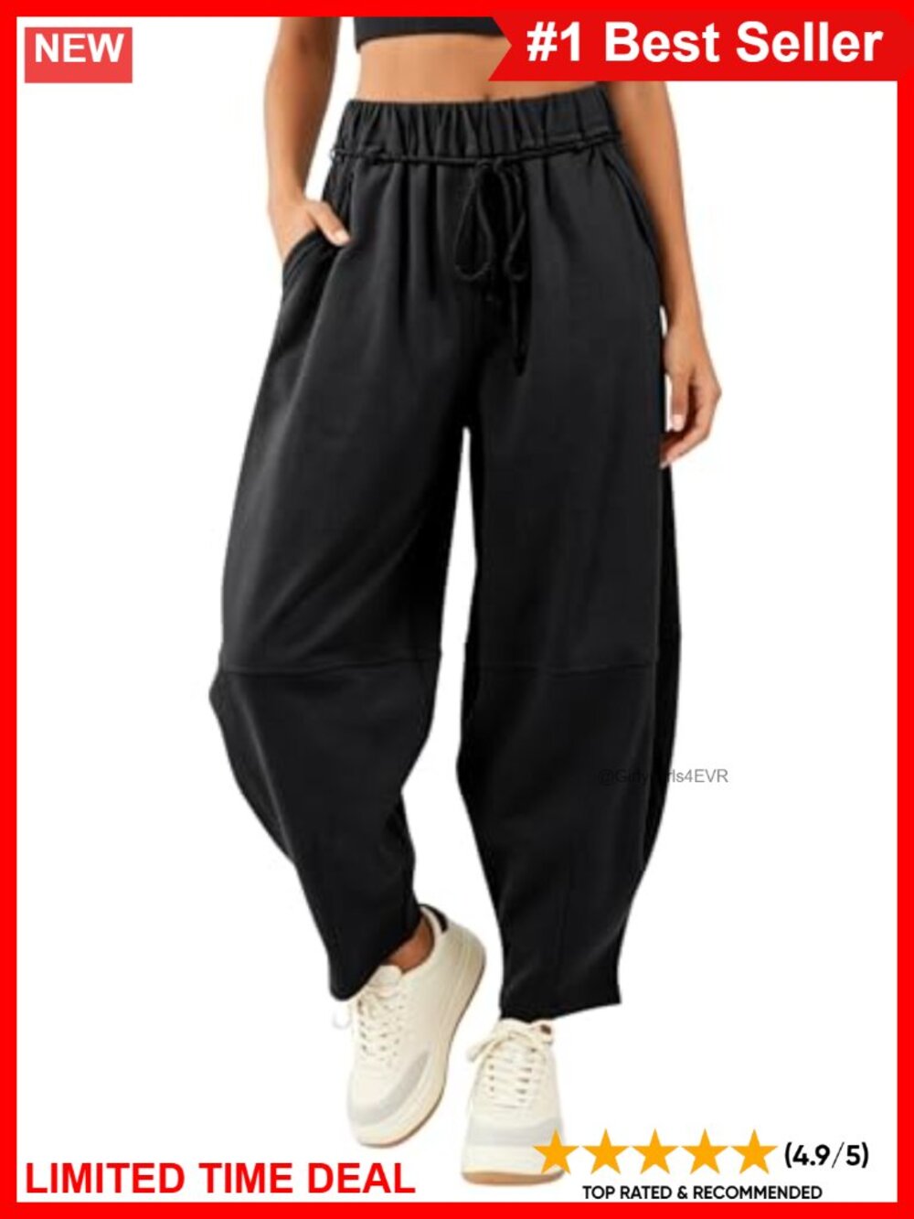 Barrel Leg Drawstring Elastic Waist Palazzo Sweatpants Lounge Trousers